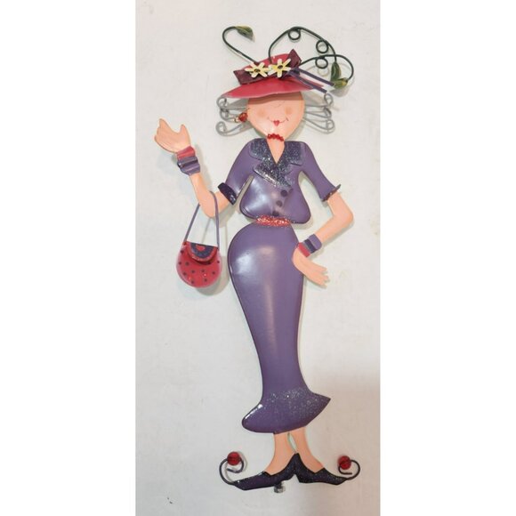 Red Hat Society--Paperback Book--Wall Plaque Decor 15" Metal Lady Figurine - Picture 2 of 9